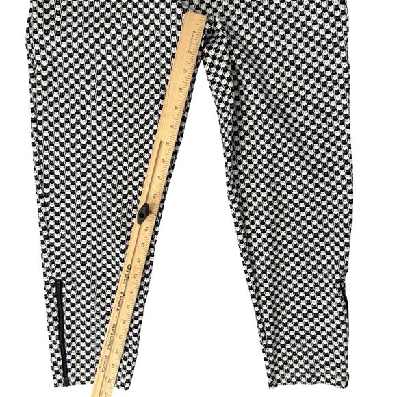 Betabrand Black White Cat Catstooth Houndstooth Ankle Zip Pants sz M Petite - Picture 3 of 12